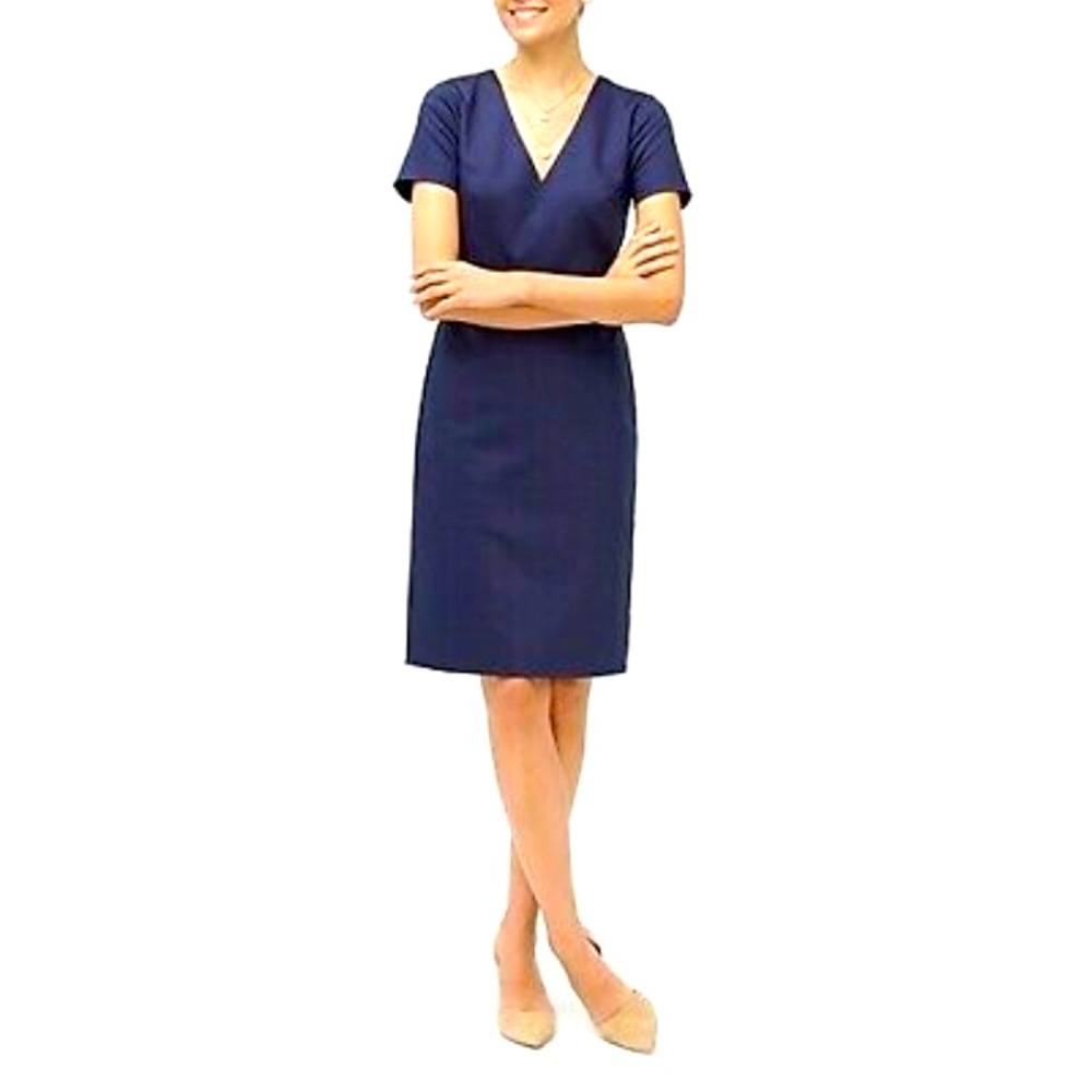J. Crew Navy blue dress shirt sleeve v-neck